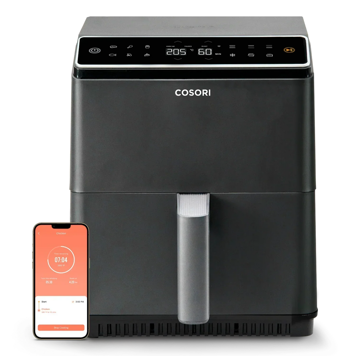 Cosori Dual Blaze Inteligentna frytkownica beztłuszczowa 6.4L – Ciemnoszara
