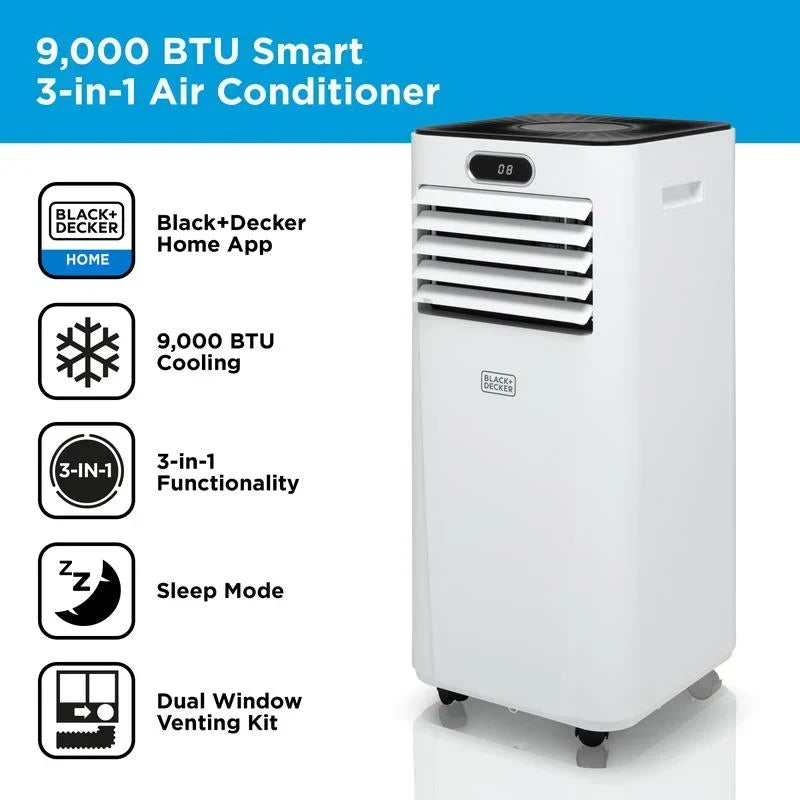 Inteligentny przenośny klimatyzator Black+Decker BXAC40025GB 9000 BTU