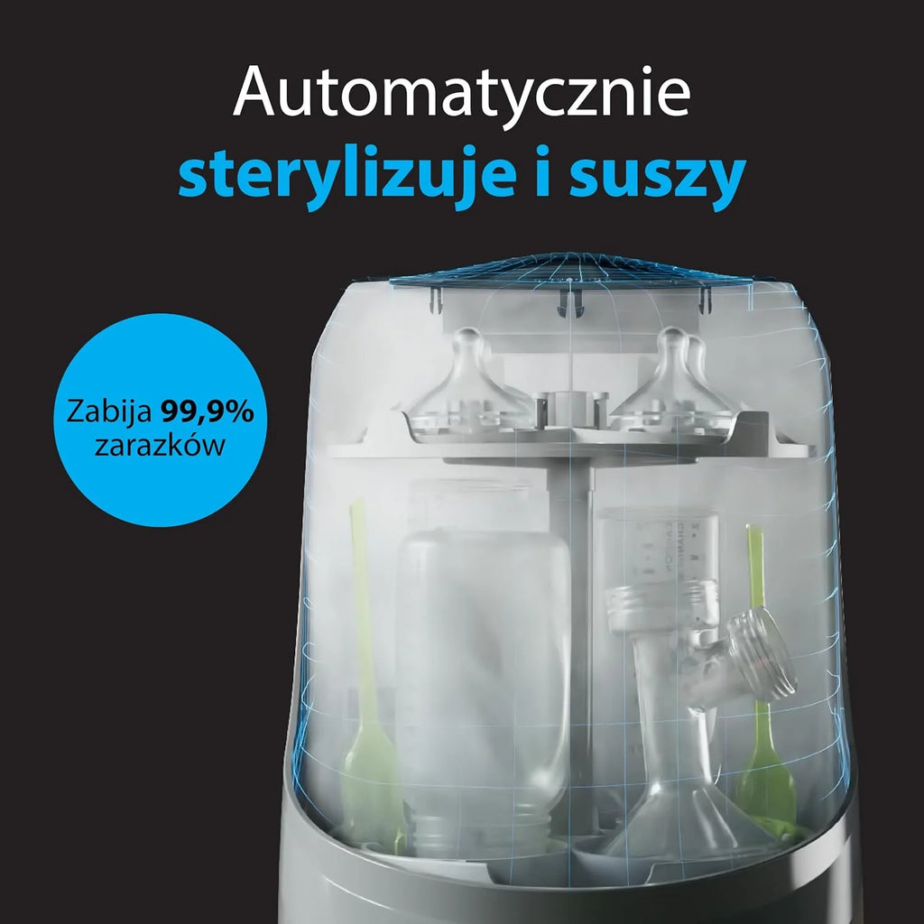 Baby Brezza Myjka do butelek Pro – urządzenie do czyszczenia butelek dziecięcych 3 w 1; mycie, sterylizacja, suszenie – uniwersalne czyszczenie wszystkich butelek: plastikowych + szklanych + smoczków