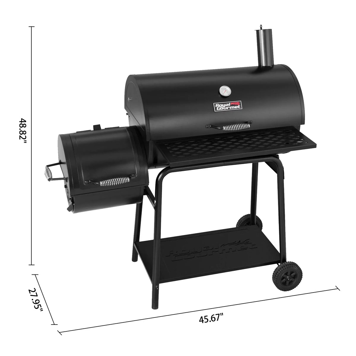2026 Royal Gourmet CC1830F 30" grill węglowy z boczną wędzarnią