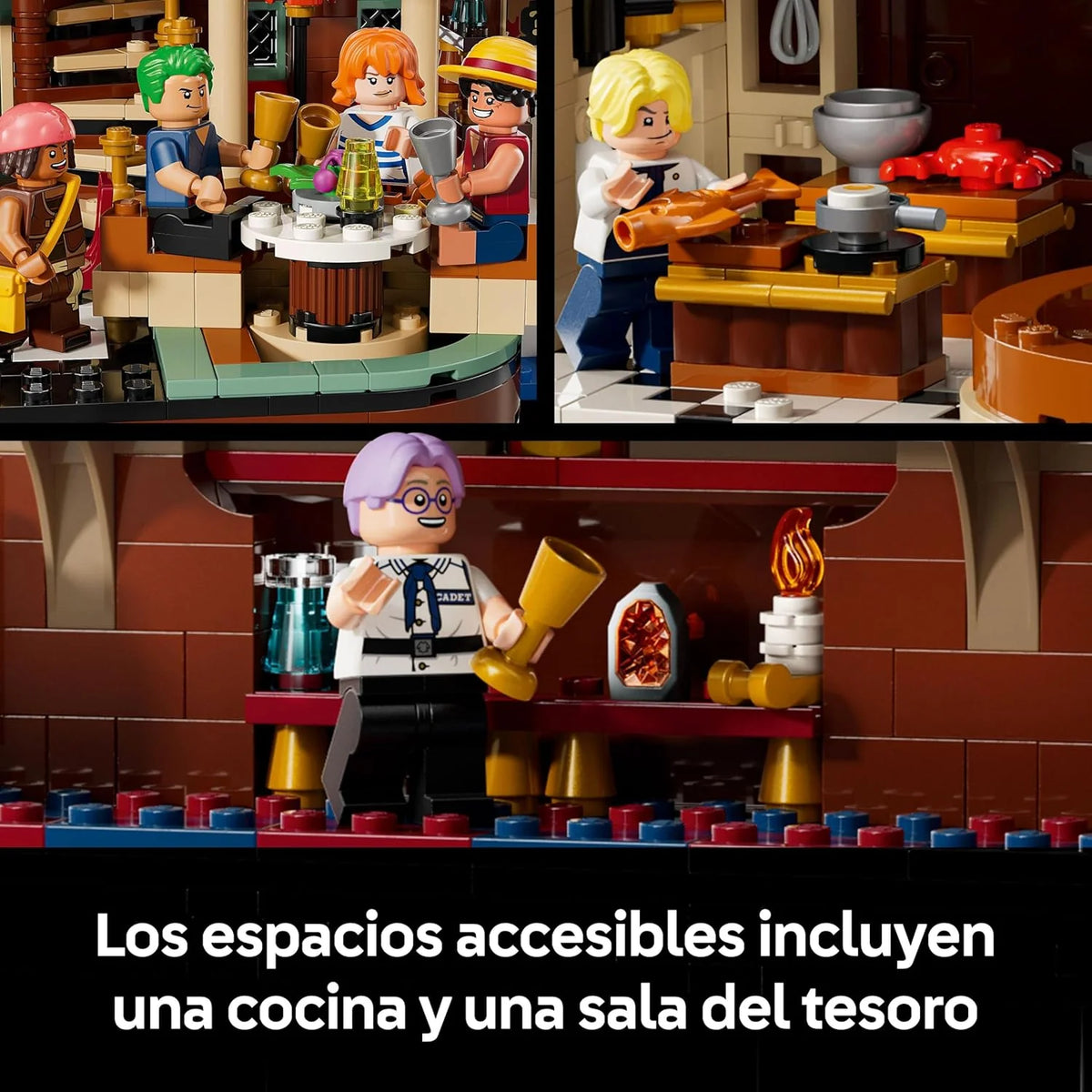 One Piece Restaurante Flotante Baratie - Model Statku dla Dorosłych - Dekoracja Anime ze Szczegółowym Wnętrzem i 10 Minifigurkami W Tym Luffy, Nami i Sanji - Prezent dla Fanów 75640