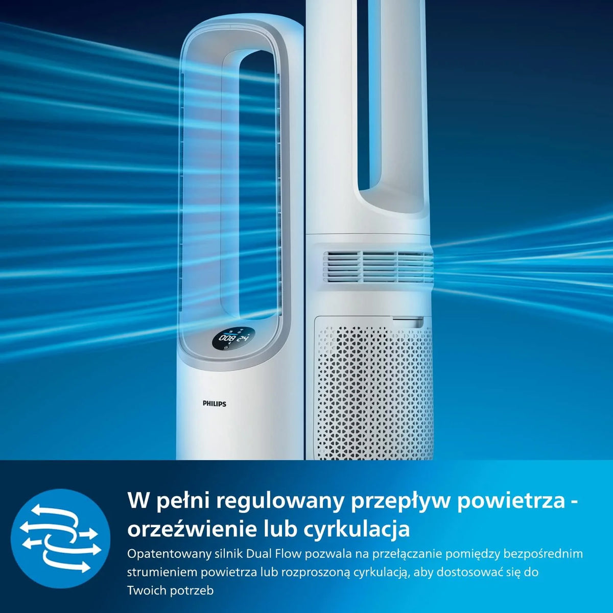 Philips Oczyszczacz i nawilżacz powietrza 2 w 1 z serii 3000, 131 m², filtr NanoProtect HEPA i filtr z aktywnym węglem usuwa 99,97% wszystkich niewidocznych cząstek, kolor biały (AC3737/10)