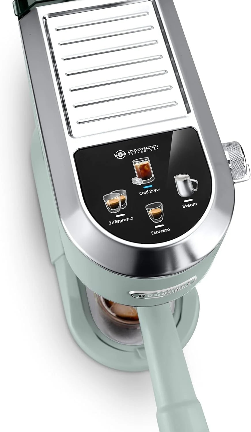 De'Longhi Dedica – Ekspres Kolbowy do Kawy Mielonej lub w Saszetkach, Espresso i Cappuccino, Zbiornik 1.3 Litra, System Anti-Drip, Model EC685.M, Kolor Metaliczny