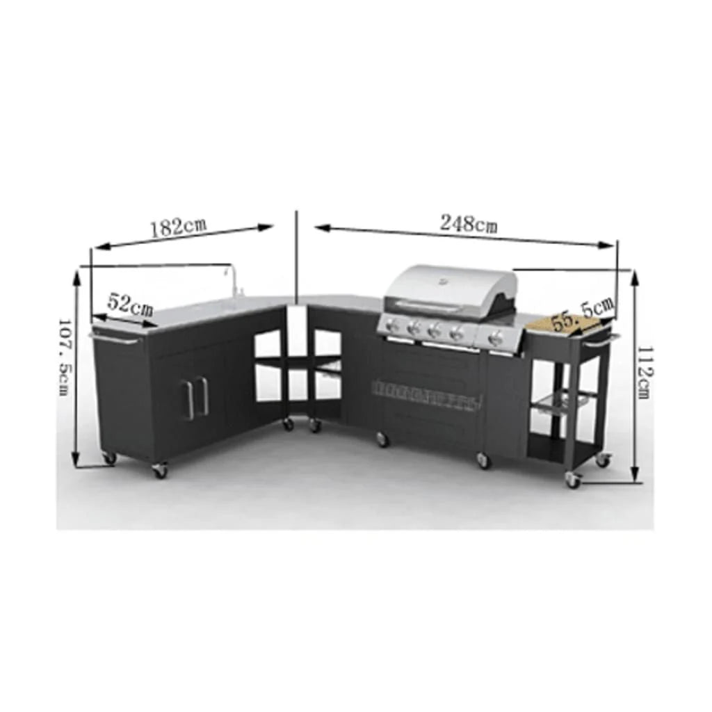 Grill Gazowy 4+1 Palniki Vidaxl
