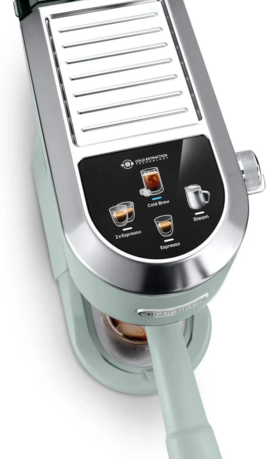 De'Longhi Dedica – Ekspres Kolbowy do Kawy Mielonej lub w Saszetkach, Espresso i Cappuccino, Zbiornik 1.3 Litra, System Anti-Drip, Model EC685.M, Kolor Metaliczny