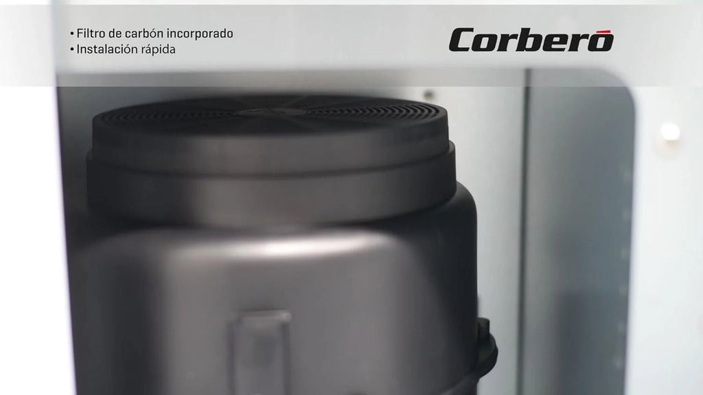 Corberó - Okap Dekoracyjny | NYASA9000B | 90 cm | 3 prędkości, sterowanie dotykowe, wydajność 1000 m3/h | Czarne szkło