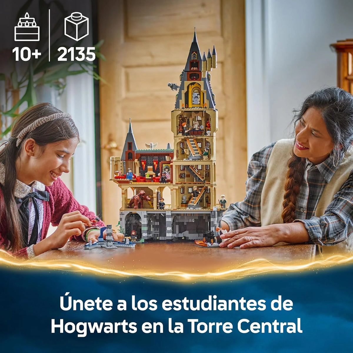 Harry Potter Zamek Hogwart: Wieża centralna — Zamek-zabawka z Komnatą Latających Kluczy i Szachami Czarodziejów — 12 minifigurek — Prezent dla dziewczynek i chłopców w wieku od 10 lat 76454
