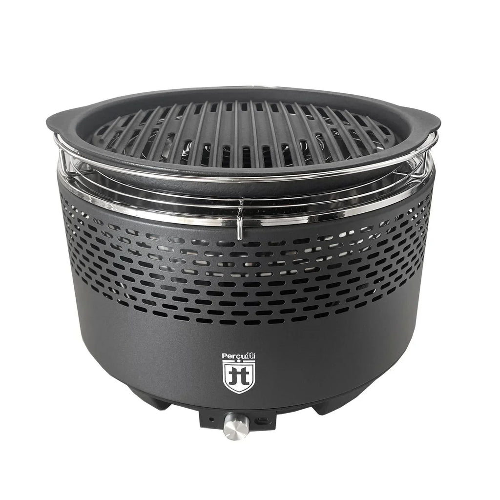 Przenośny Grill Bez Dymu Percutti | Wentylator Usb | Grill Węglowy Z Torbą Do Przenoszenia | Szybkie I Czyste Gotowanie | Idealny Na Balkon, Kemping, Do Ogrodu Lub Na Taras