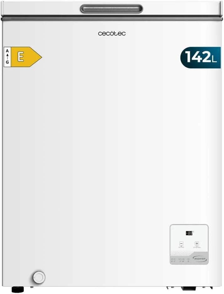 Cecotec Congelador Horizontal Bolero CoolMarket Chest 142 White E, Pojemność 142 l, Tryb Inverter Plus, Dual Function, Funkcja szybkiego zamrażania, Wewnętrzny kosz, Elektroniczne sterowanie, Klasa E