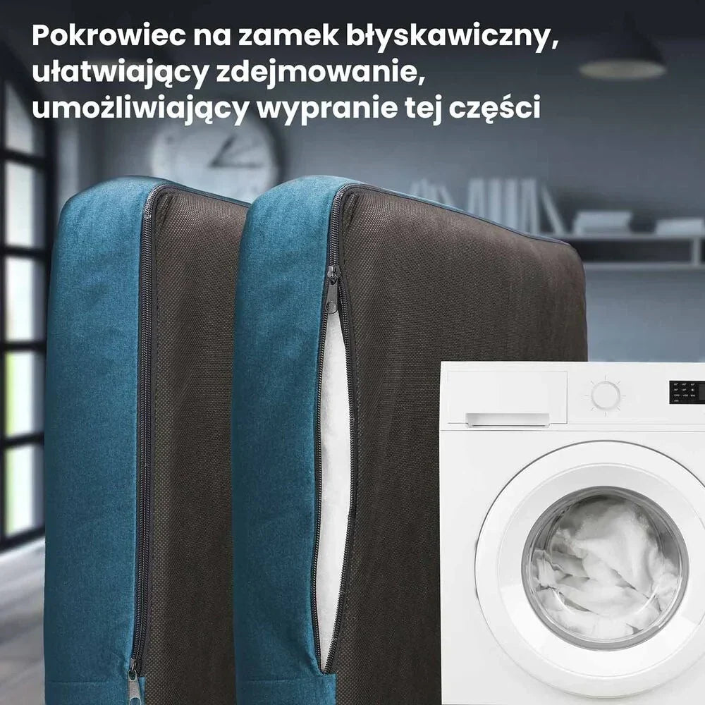 Fotel uszak z podnóżkiem Jane Royal, turkusowy