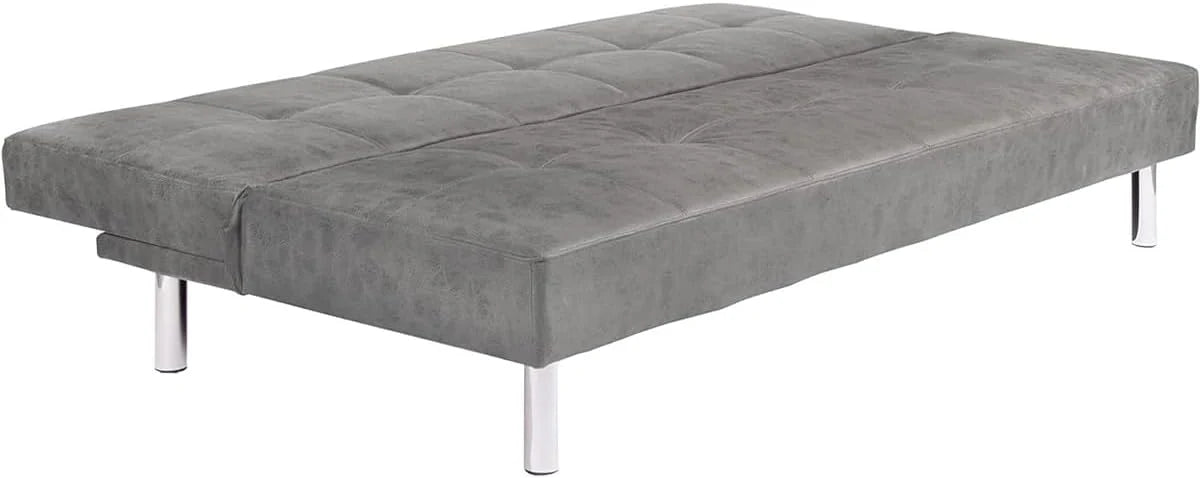 Mattfy - Sofa Rozkładana Clic Clac 3-osobowa Model Milos, Nowoczesny Design, Praktyczna i Funkcjonalna, Wykończenie w Kolorze Szarym