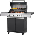 Tarrington House Paxton grill gazowy 4 + 1 palnik, stal/stal nierdzewna, pokrywa z termometrem, stolik boczny, kółka, czarny