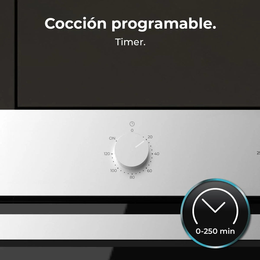 Piekarnik do zabudowy Cecotec Multifunción 70L Bolero Hexa M236000 Inox Time. 2800W, 6 funkcji, Timer, Steam Base XXL, Steam Assist, Steam EasyClean, wentylator chłodzący, tryb rozmrażania, Eco, konwekcja