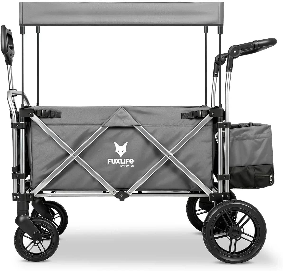 FUXTEC FX-CTL900 Premium szary, oryginalny wózek składany dla dzieci, idealny do ogrodu, na plażę lub do miasta, pchanie lub ciągnięcie, obciążenie do 75 kg.