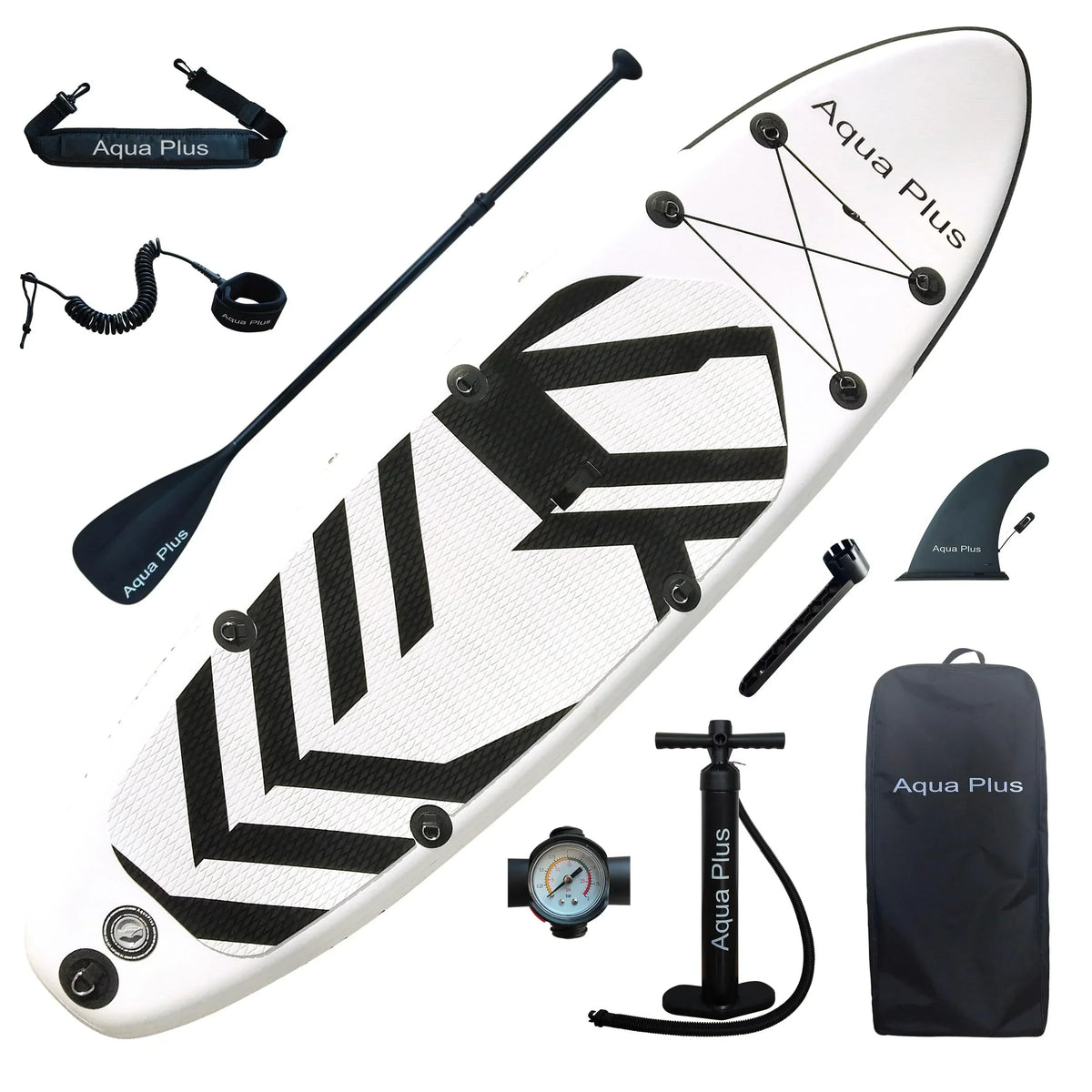 2025 Aqua Plus Deska SUP Pompowana – Grubość 15 cm, dla Wszystkich Poziomów Zaawansowania, Deska Paddleboard, ISUP z Pompką i Torbą Podróżną, Młodzież/Dorośli