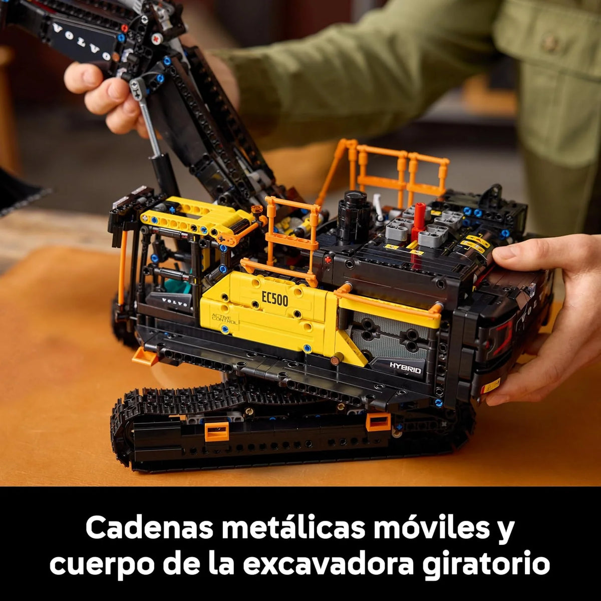 Technic Koparka Volvo EC500 Hybrid – Zmotoryzowany Model Pojazdu Budowlanego dla Dorosłych z Ruchomym Ramieniem, Gąsienicami, Młotem i Łyżką – Pomysł na Prezent dla Mężczyzn 42215