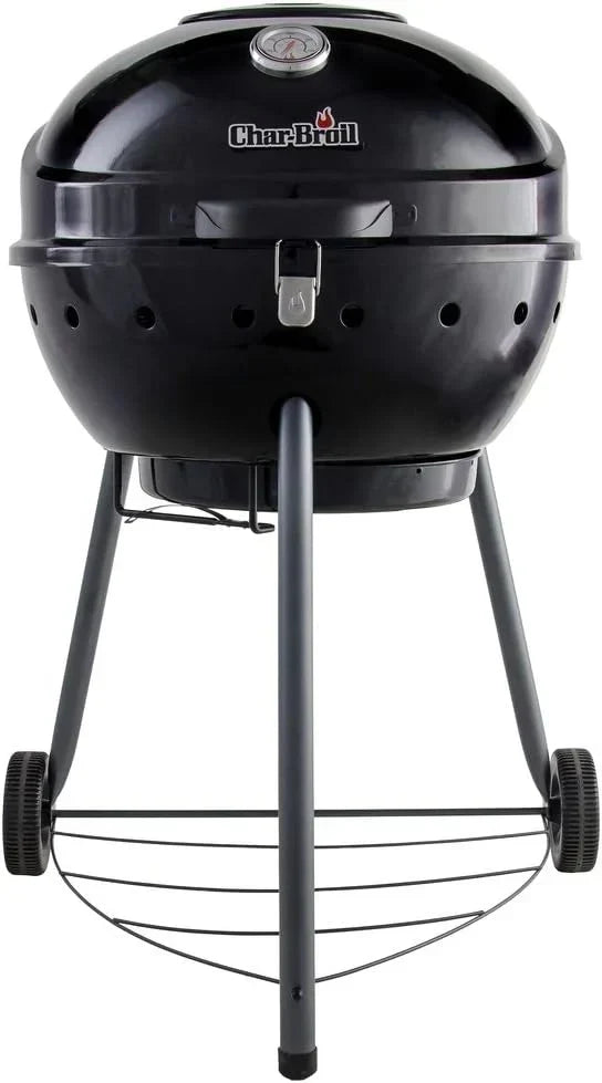 Grill węglowy Char-Broil Kettleman Charcoal Barbecue - Ruszt na węgiel drzewny, technologia TRU-Infrared, wyjmowana tacka na popiół - Idealny do gotowania na świeżym powietrzu, w ogrodzie i na patio