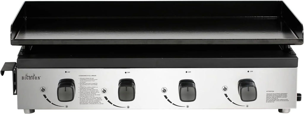 BIGHORN Plancha Grill - Grill gazowy – Stołowy – Przenośny – 4 Palniki
