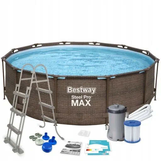 SWIMMING POOL STEEL FRAME WITH PUMP 305 X 76 CM FULL SET 18IN1 BESTWAY