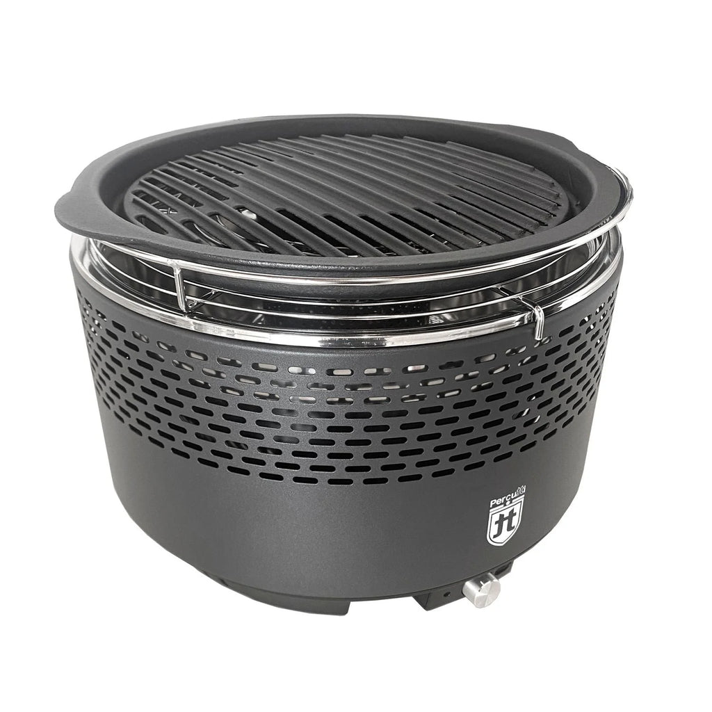 Grill Bez Dymu Percutti | Wentylator USB | Grill Węglowy Z Torbą Transportową | Szybkie i Czyste Gotowanie | Idealny Na Balkon, Kemping, Do Ogrodu Lub Na Taras