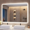 S'bagno Lustro łazienkowe z podświetleniem 100x70cm, Lustro łazienkowe LED Bluetooth, Antypara, 3 kolory, Możliwość ściemniania, Pamięć, Szkło hartowane HD, Wodoodporne IP44, Pionowo/Poziomo