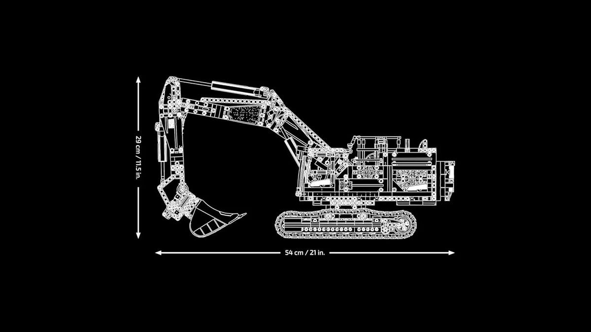 Technic Koparka Volvo EC500 Hybrid – Zmotoryzowany Model Pojazdu Budowlanego dla Dorosłych z Ruchomym Ramieniem, Gąsienicami, Młotem i Łyżką – Pomysł na Prezent dla Mężczyzn 42215