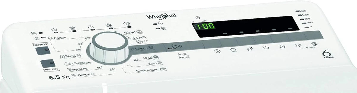 Whirlpool - Pralka ładowana od góry 6,5 kg TDLR 65230SS EU/N biała, 1200 obr./min, technologia 6. Zmysł i FreshCare, silnik uniwersalny, klasa energetyczna D