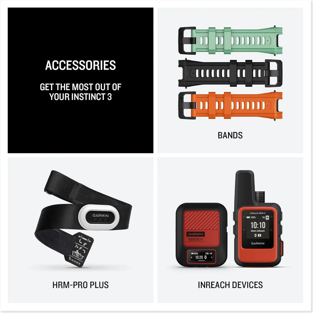 Zegarek Garmin Instinct 3 GPS, 50mm, Smartwatch, solarny, czarna ramka