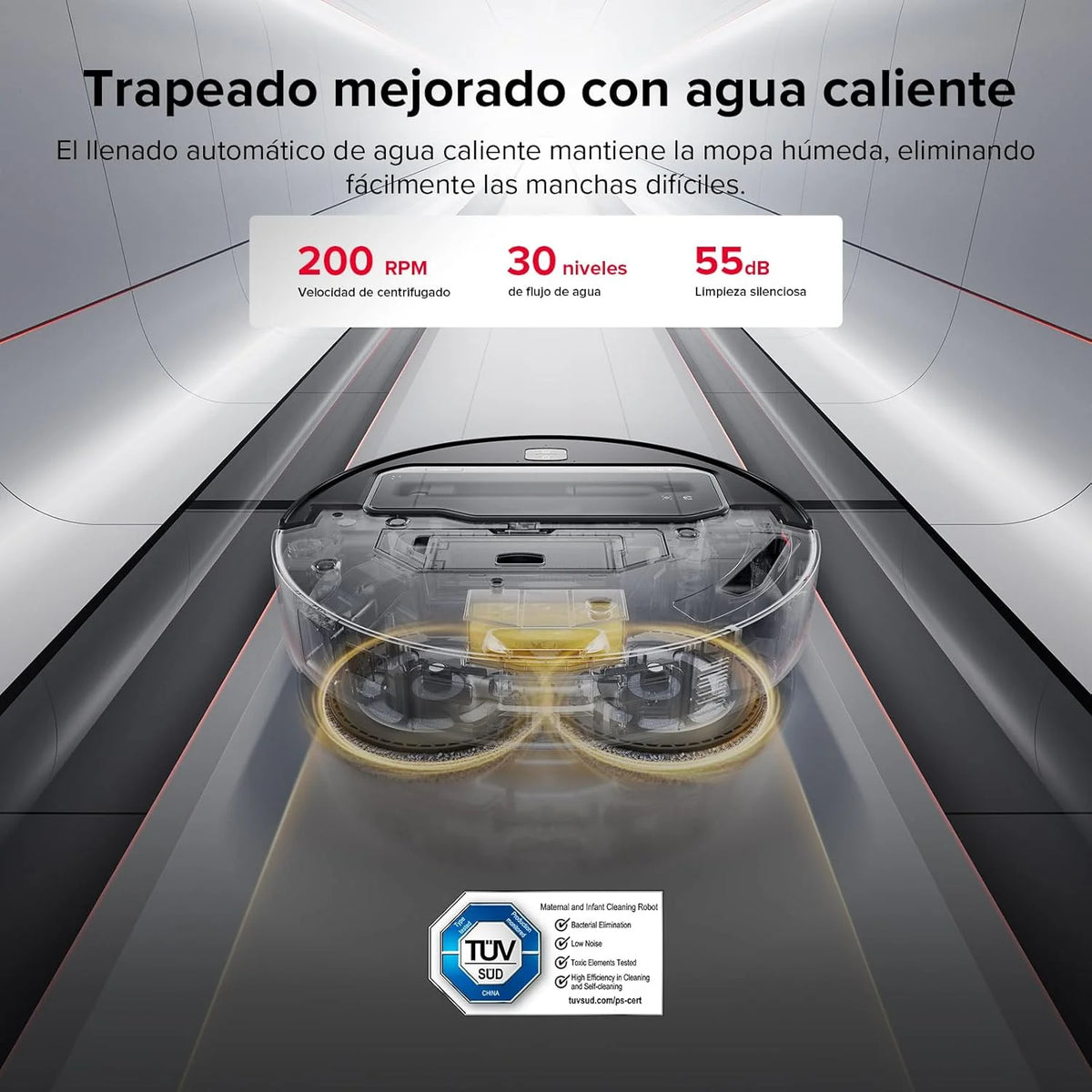roborock Saros Z70 Robot odkurzający z 5-osiowym składanym ramieniem OmniGrip, siłą ssania 22000 Pa, podwójnym systemem zapobiegającym plątaniu się, ultracienką konstrukcją 7,98 cm i możliwością omijania 108 rodzajów przeszkód, czarny