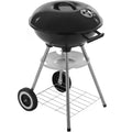 Primematik - Okrągły grill węglowy 41x70 cm z pokrywą i kółkami BBQ do ogrodu i na kemping Kh51000